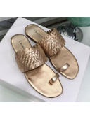 Dior Wave Sandal in Braided Lambskin Gold 2020