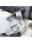 Dior Wave Sandal in Braided Lambskin Silver 2020