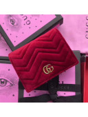 Gucci Velvet GG Marmont Card Case 466492 Red 2017