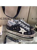 Golden Goose Super-Star Sneakers in Black Glitter and Suede with White Star 2021