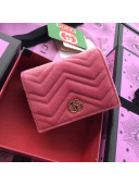 Gucci Velvet GG Marmont Card Case 466492 Pink 2017