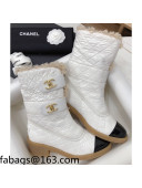 Chanel Shearling Short Boots 5cm White 2021 111713