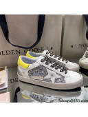 Golden Goose Super-Star Sneakers in Silver Glitter and White Leather 2021