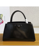 Prada Brushed Leather Handbag 1BA327 Black 2021