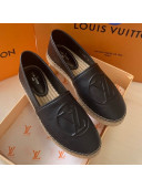Louis Vuitton Leather LV Circle Starboard Flat Espadrille Black 2020