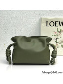 Loewe Mini Flamenco Clutch in Nappa Calfskin Army Green 2022