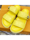 Louis Vuitton Bom Dia Monogram Leather Flat Sandals Yellow 2021