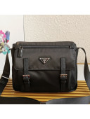 Prada Medium Nylon Shoulder Bag 1BD671 Black 2021