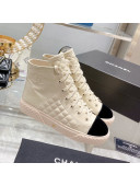Chanel Leather High-Top Sneakers Beige 2021 111717