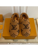 Louis Vuitton Monogram Shearling Wool Flat Loafers Brown 2020
