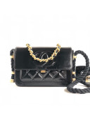 Chanel Vintage Wax Calfskin Flap Bag Black 2021