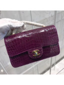 Chanel Alligator Skin Mini Flap Bag Purple