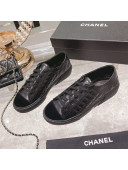 Chanel Leather Low-Top Sneakers Black 2021 111718