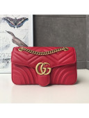 Gucci GG Marmont Small Shoulder Bag 443497 Red/Gold 2021