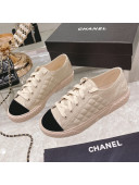 Chanel Leather Low-Top Sneakers Beige 2021 111719