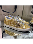 Golden Goose Super-Star Sneakers in Gold Glitter 2021