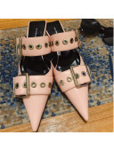 Balenciaga Leather Belt Mule Pumps 25mm Pink 2019