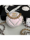 Chanel 19 Iridescent Round Clutch with Chain AP0945 White 2021