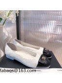 Chanel Leather Foldover Ballerinas White 2021