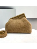 Fendi First Medium Wool Sheepskin Bag Beige 2021 80018L