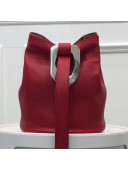 Bottega Veneta Drop Leather Oversize Loop Bucket Bag Red 2019
