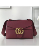 Gucci GG Marmont Leather Shoulder Bag 401173 Fuchsia 2021