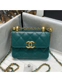 Chanel Calfskin Flap Coin Purse Wallet with Adjustable Chain Strap AP2290 Green 2021