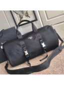 Prada Nylon and Saffiano Leather Travel Duffle Bag 2VC015 Black 2021