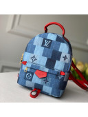Louis Vuitton Palm Springs Mini Backpack in Damier Monogram Denim Canvas M45043 Blue/Red 2020