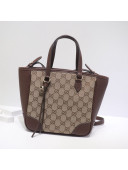Gucci GG Canvas and Leather Tote Bag 449241 Brown 2021
