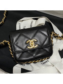 Chanel Calfskin Small Flap Coin Purse with Chain AS2376 Black 2021