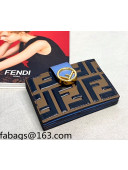 Fendi F is Fendi Leather Card Holder Wallet Blue 2021 0260