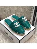 Chanel Quilted Lambskin Flat Espadrilles Blue 2021