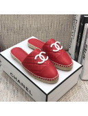Chanel Quilted Lambskin Flat Espadrilles Red 2021
