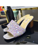 Valentino Crystal Mid-Heel Slide Sandal 2019