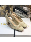 Dior x Moi Slingback Pumps in White Cannage Embroidered Mesh 2020