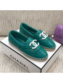 Chanel Quilted Lambskin Flat Espadrilles with White CC Blue 2021