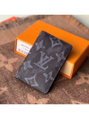 Louis Vuitton Men's Pocket Organizer Wallet in Monogram Pastel Noir Canvas M80015 2020
