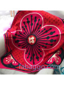 Louis Vuitton Tribute To Flower Silk Square Scarf 90x90cm Red 2020