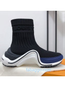Louis Vuitton LV Archlight Knit Stretch Sock Sneaker Boots Black/Blue 2020