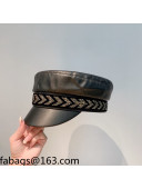 Chanel PU Cap Hat Black 2021 110476