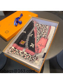 Louis Vuitton Leopard Monogram Cashmere Long Scarf 100x200cm Pink 2021