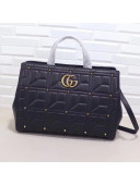 Gucci GG Marmont Matelassé Top Handle Bag With Studs 443505 Black 2017