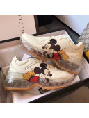 Disney x Gucci Rhyton Leather Sneakers with Transparent Sole White 2020 (For Women and Men)