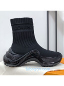 Louis Vuitton LV Archlight Knit Stretch Sock Sneaker Boots All Black 2020