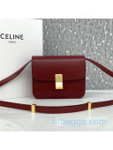 Celine Teen Small Classic Bag in Box Calfskin 192523 Dark Red 2020 (Top quality)
