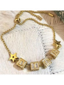 Dior Lucky Dice Bracelet Gold/Crystal 2019