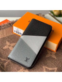 Louis Vuitton Men's Zippy Wallet in V Patchwork Grained Leather M63095 Grey 2020
