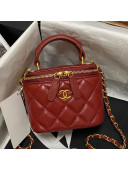 Chanel Lambskin Small Vanity Case with Chain AP2198 Burgundy 2021