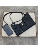 Fendi Leather Pockets Clutch/Shoulder Bag Black 2020